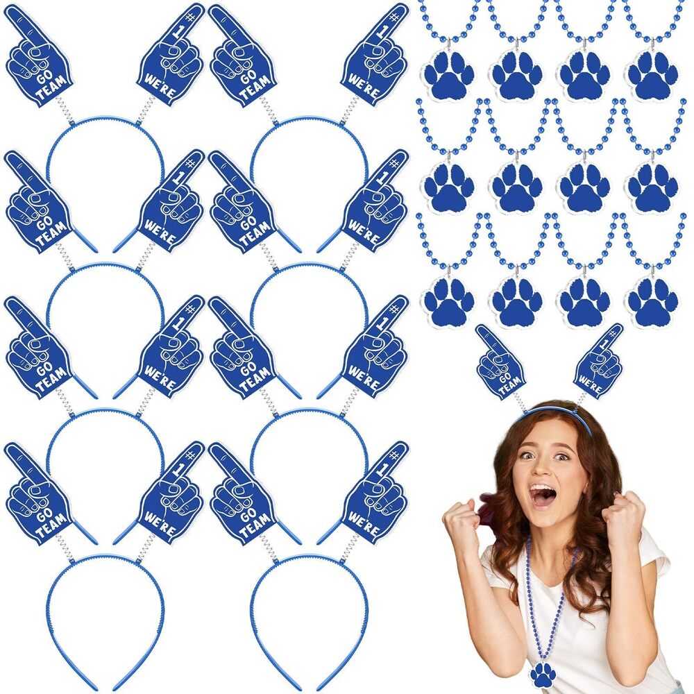 4398 24 Pcs Paw Print School Spirit Week Supplies Foam Finger Headband